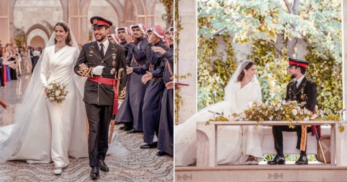 شاهد .. زفاف الأمير الحسين والأميرة رجوة من الأكثر أناقة حول العالم لعام 2023