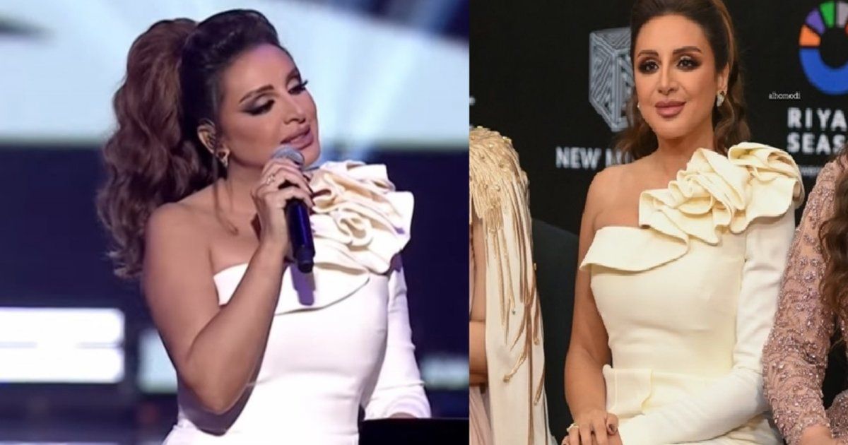 شاهد .. أنغام بجامبسوت من تصميم إيلي صعب في "ليلة نجمات العرب".. وهذا سعره