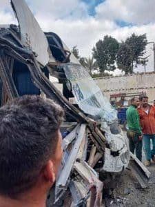 أخبار مصر | بالصور .. إصابة 4 أشخاص في حادث تصادم مروع على الطريق الزراعي