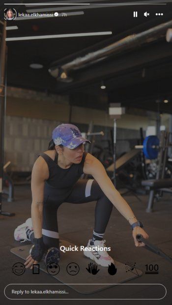 شاهد .. من داخل الصالة الرياضية..لقاء الخميسي تستعرض رشاقتها خلال التمرين