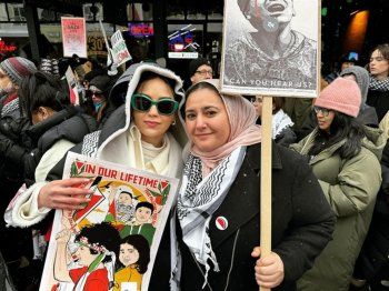 شاهد .. مظاهرات داعمة لـ فلسـ ـطين أمام مهرجان صندانس السينمائي .. تشهد نجمتان عالميتان