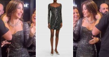 شاهد .. نانسي عجرم تختار إطلالة لامعة.. وهذا سعر الفستان