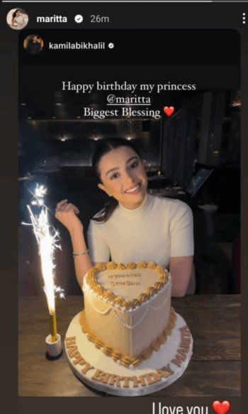 شاهد .. بطريقة رومانسية.. زوج ماريتا الحلاني يعايدها بعيد ميلادها الـ27