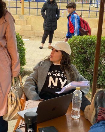 شاهد .. جميلة عوض في لقطات من كواليس " لانش بوكس "