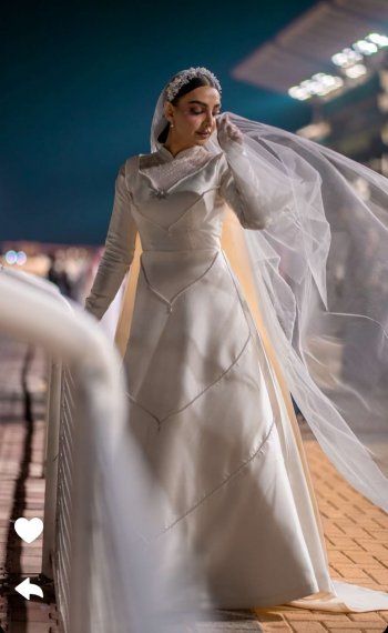 شاهد .. هبة الحسين بفستان الزفاف..عل عادت لـ عايض يوسف؟-بالصورة