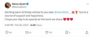 شاهد .. نانسي عجرم لأحد معجبيها في عيد ميلاده :"أنت مصدر الدعم والسعادة"-بالصورة