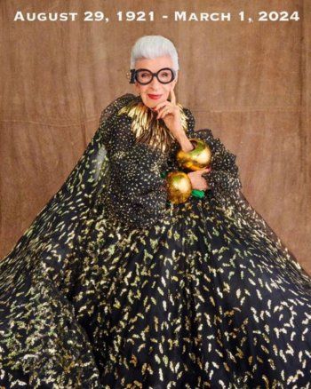 شاهد .. وفاة أيريس أبفيل أيقونة الموضة عن عمرٍ يناهز 102 عاماً