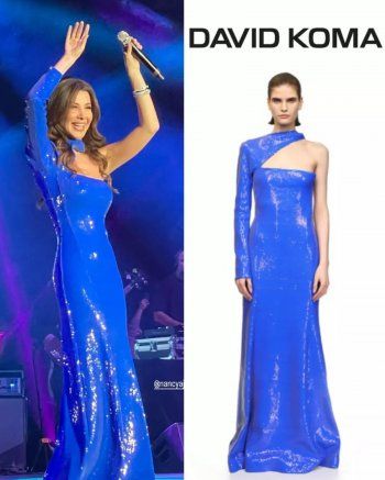 شاهد .. نانسي عجرم تتألق بالأزرق في تورونتو.. وهذا سعر فستانها