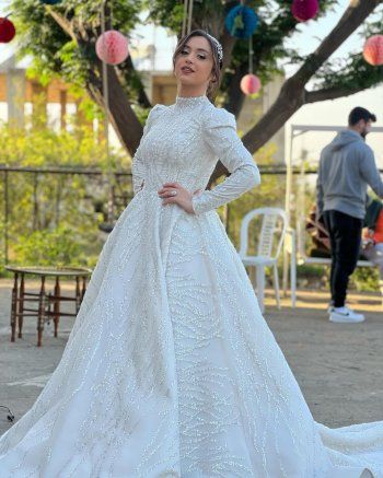 شاهد .. ريان حركة بفستان العرس من كواليس مسلسل " ع أمل " - بالصور