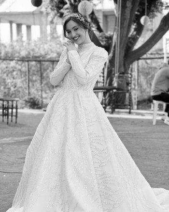 شاهد .. ريان حركة بفستان العرس من كواليس مسلسل " ع أمل " - بالصور