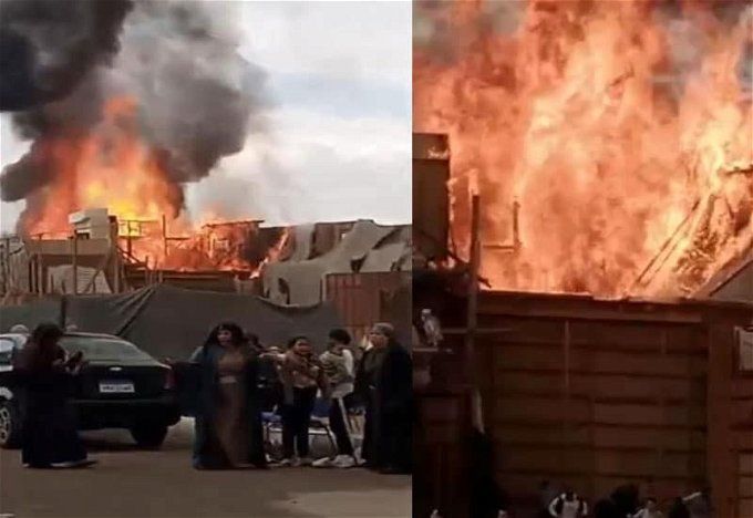 حريق لوكيشن مسلسل ياسر جلال.. التهم ديكورات العمل شاهدوا الفيديو