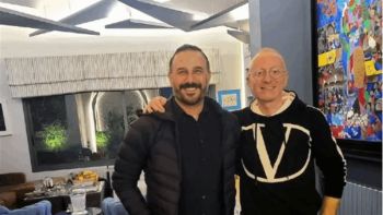 شاهد .. قصي خولي وشقيقته محار يزوران مصطفى الخاني في دمشق - بالصور