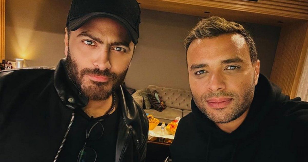 شاهد .. من داخل الستوديو.. رامي صبري و تامر حسني يشعلان حماس الجمهور لعمل قادم مشترك