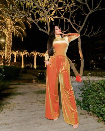 شاهد .. هيفا وهبي بإطلالة ذهبية حابسة للأنفاس .. وهذا سعر حقيبتها الصغيرة