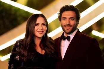 شاهد .. في عيد ميلادها.. حسن الرداد يوجه رسالة رومانسية لزوجته إيمي سمير غانم