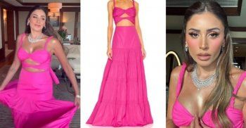 شاهد .. دينا الشربيني تتألق بفستان مميز في زفاف ياسمين رئيس وهذا سعره