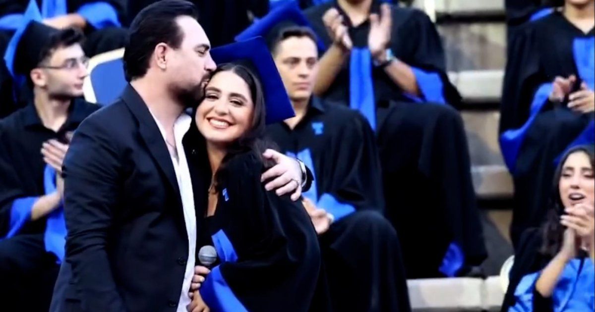 شاهد .. خاص وبالفيديو - " الفن " ينفرد بلقاءات حصرية مع وائل جسار وزوجته وإبنتهما ماريلين في تخرجها