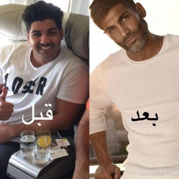 شاهد .. إبراهيم دشتي يوثق خسارته الكبيرة للوزن في 12 سنة-بالصورة