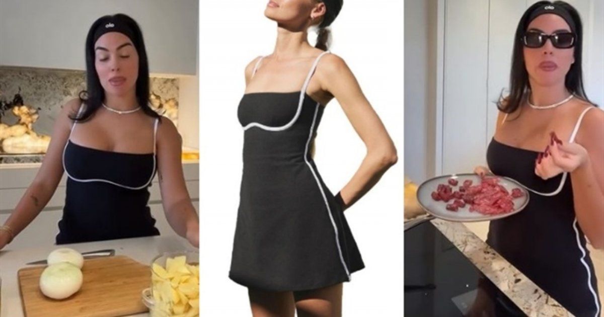 شاهد .. فستان جورجينا رودريغيز وهي تطهو الطعام في منزلها بسعر مرتفع.. تعـ ـرفوا إليه