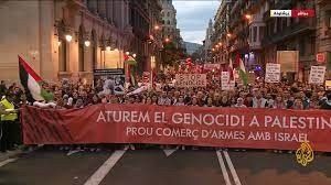 العالم يطالب بوقف الحرب على غزة ومظاهرات فى إسبانيا للمطالبة بهدنة من أجل السلام