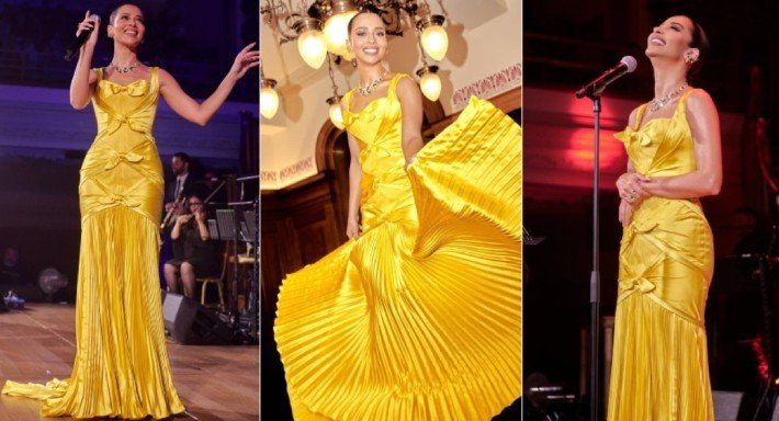 بالصور.. النجمة بلقيس تتألق بإطلالة ساحرة في حفلها الأخير بلندن