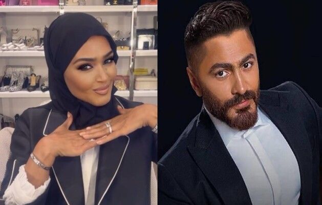 شاهد .. تامر حسني يهنئ وعد على ارتدائها الحجاب