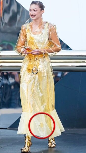 شاهد .. جيجي حديد في موقف محرج بسبب فستانها