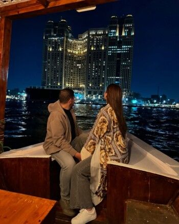 شاهد .. نسرين طافش تتغزل بزوجها بأجواء رومانسية على نهر النيل