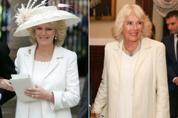 شاهد .. مفاجأة أنيقة .. الملكة كاميلا ترتدي ثوبًا ومعطفًا من يوم زفافها على الملك تشارلز