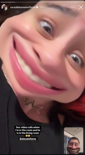 شاهد .. بلقطة طريفة سارة أبي كنعان تظهر برفقة زوجها وسام فارس بهذا الفلتر