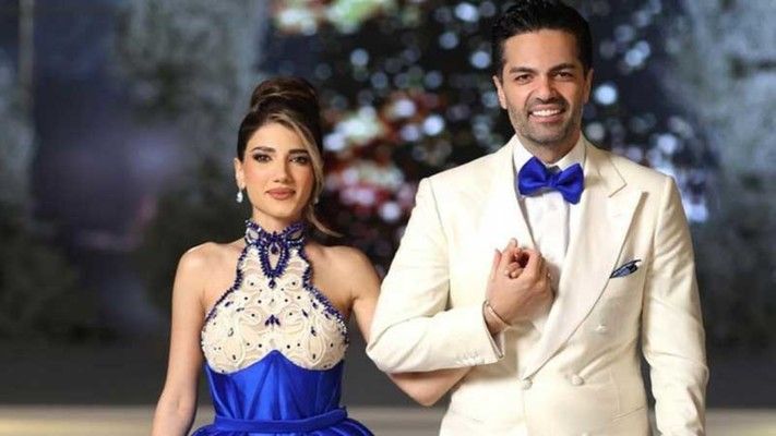 شاهد .. فيديو مؤثر لـ نارين بيوتي عند دخولها مع والدها الى حفل زفافها