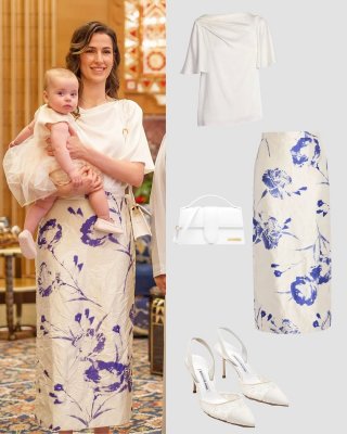 سعر تنورة الأميرة رجوة في إطلالتها الأخيرة من البحرين.. شاهد الجمال السعودي الأصيل