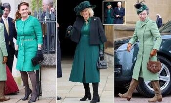 شاهد .. المعنى الخفي وراء الملابس الخضراء المتطابقة للعائلة المالكة في عيد الفصح