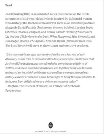 شاهد .. ميغان ماركل في قلب إتهام جديد .. كاتبة بريطانية تتهمها بسرقة فكرة مسلسل "بيرل"