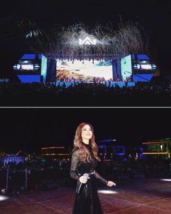 شاهد .. نانسي عجرم تتألق في إربيل.. وإطلالة من توقيع طوني ورد