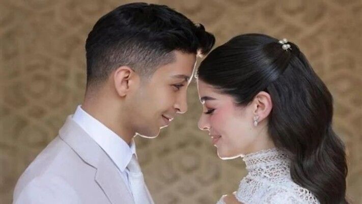 شاهد .. اللقطة الأولى من زفاف ليلى أحمد زاهر وهشام جمال (فيديو)