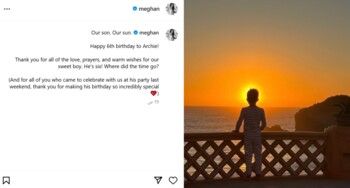 شاهد .. ميغان ماركل تشارك صورة لإبنها آرتشي في عيد ميلاده.. ورث شكل والده!