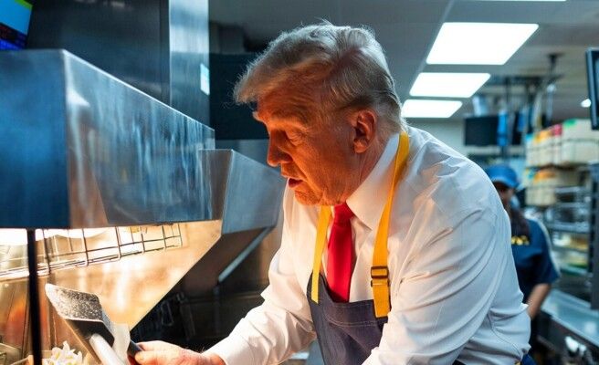 شاهد .. بسبب ولعه بالوجبات السريعة..هذا ما فعلته المملكة العربية السعودية خلال إستقبالها دونالد ترامب