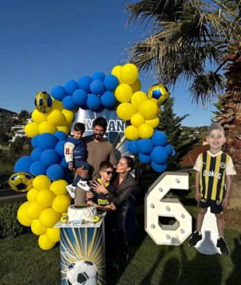 شاهد .. بوراك أوزجفيت وفهرية أفجان يحتفلان بطريقة مميزة بعيد الميلاد السادس لابنهما كاران