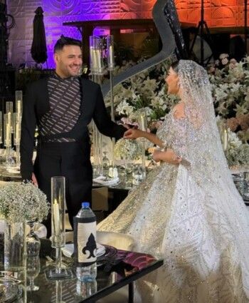 شاهد .. الفيديوهات والصور الأولى من زفاف مسلم ويارا تامر