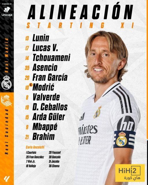 تشكيلة ريال مدريد الرسمية للقاء ريال سوسيداد