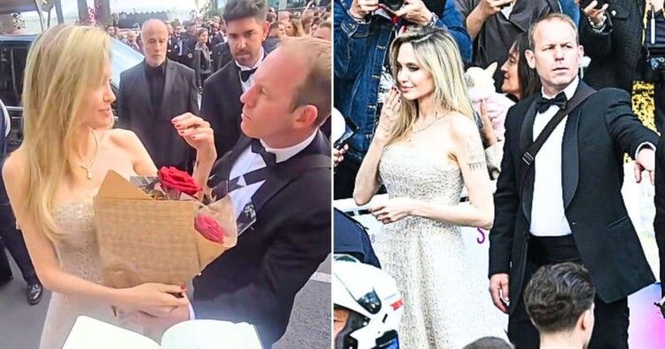 شاهد .. أنجلينا جولي تقلق معجبيها بسبب حارسها الشخصي