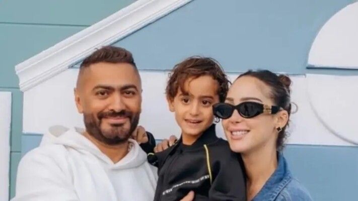 شاهد .. دخول ابن تامر حسني وبسمة بوسيل غرفة العناية المركزة