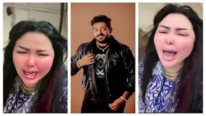شاهد .. زوجة فنان مصري تنهار أرضاً وتبكي بحرقة وتقول ما فعله بها