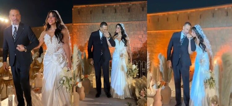 شاهد .. إبنة ماجد المصري تدخل القفص الذهبي وفستانها من تصميم زوجة والدها - بالفيديو