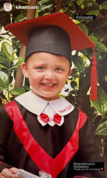 شاهد .. كريستينا صعب تحتفل بتخرج ابنها إيلي صعب.. وملامحه طبق الأصل عن والدته