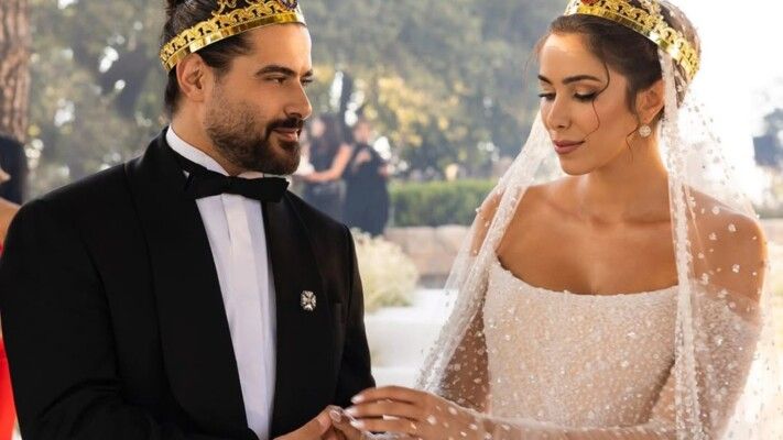 شاهد .. دانييلا رحمة وناصيف زيتون يحتفلان بذكرى زواجهما بفيديو جديد من زفافهما