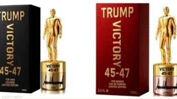 شاهد .. تماثيل صغيرة تشبهه.. الرئيس الأميركي دونالد ترامب يطلق عطرين جديدين