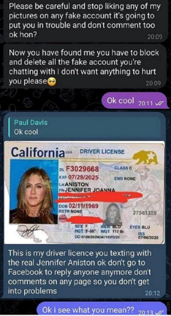 شاهد .. رجل بريطاني ضحية الذكاء الإصطناعي.. صدّق أنه يساعد جينيفر أنيستون مادياً