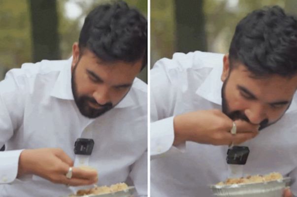 شاهد .. جدل في أميركا عقب ظهور مرشح عربي في مقابلة تناول خلالها الطعام بيده